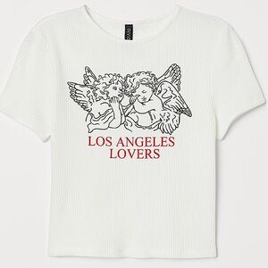 H&M Graphic Ribbed Top